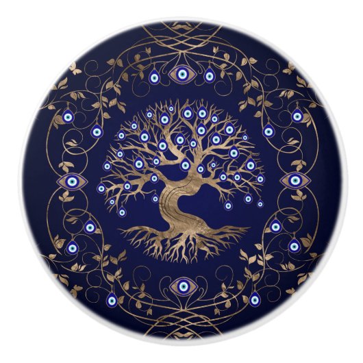 Baum des Lebensbösen Auges Keramikknauf (Vorderseite)