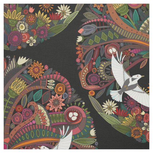 Baum des Lebenschwarzen Stoff (Muster)