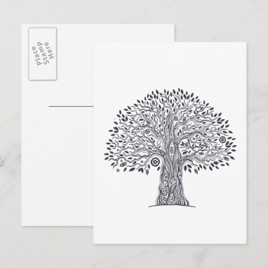 Baum des Lebensdoodles Postkarte (Vorne/Hinten)