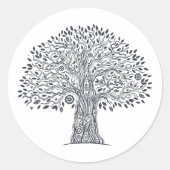 Baum des Lebensdoodles Runder Aufkleber (Vorderseite)