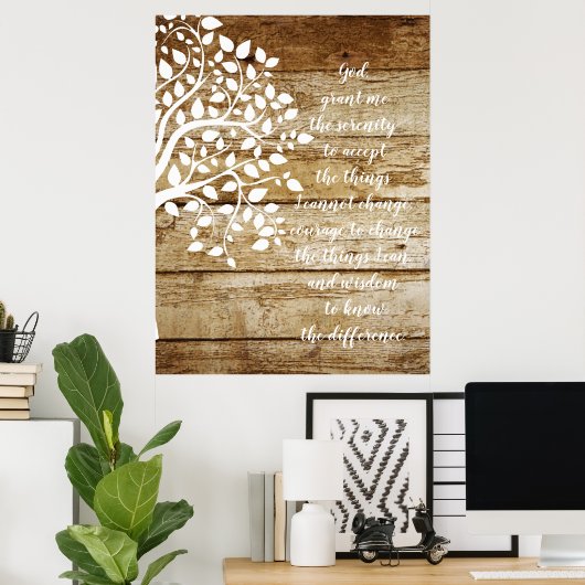 Baum des Lebensfriedens Gebet Poster (Heimbüro)