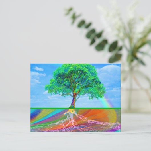 Baum des Lebensglücks Postkarte (Stehend Vorderseite)