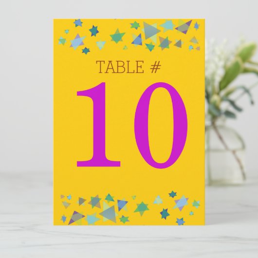 BAUM DES LEBENSMITTELS Mitzvah Tischnummer Sitzkar (Stehend Vorderseite)