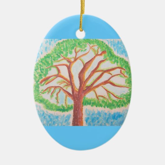 Baum des lebensovalen Ornaments Keramikornament (Vorne)
