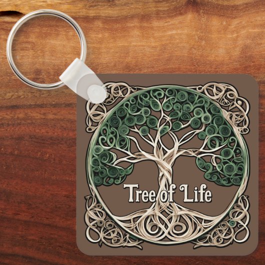 Baum des Lebenspapiers Schlüsselanhänger (Vorderseite)