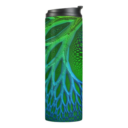 Baum des lebensspiralen Fraktals Thermosbecher (Nach links gedreht)