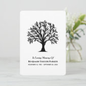 Baum des Lebensunterhalts Beileid Beerdigungsdenkm Dankeskarte (Stehend Vorderseite)