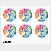 Baum des Lebenswassers Runder Aufkleber (Blatt)