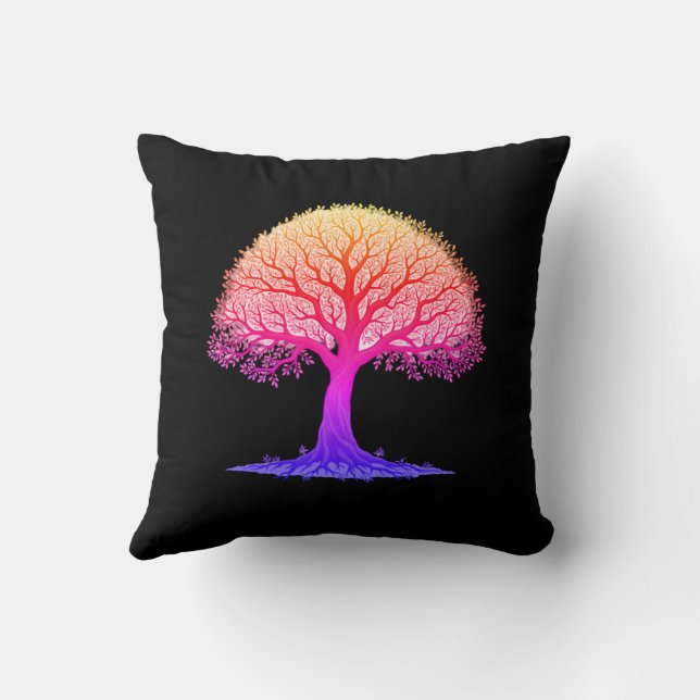 Baum des Lebenswirbelkissens Kissen (Rückseite)