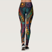 Baum des lebhaften farbigen Designs Leggings (Rückseite)