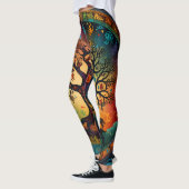 Baum des lebhaften farbigen Designs Leggings (Links)