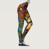 Baum des lebhaften farbigen Designs Leggings (Rechts)