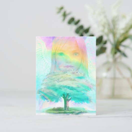 Baum des Lichteffekts Postkarte (Stehend Vorderseite)