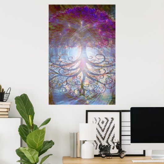 Baum des Lichts im Inneren Poster (Heimbüro)