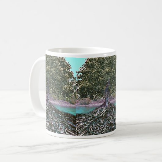 Baum des Life See-Randes Kaffeetasse (Vorderseite Links)