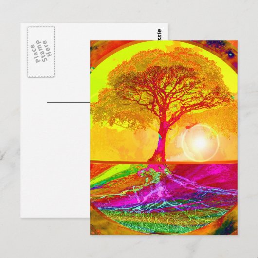 Baum des Sonnenaufgangs Postkarte (Vorne/Hinten)