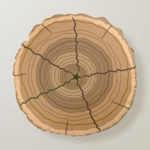 Baum- des Waldesstamstumpf Rundes Kissen