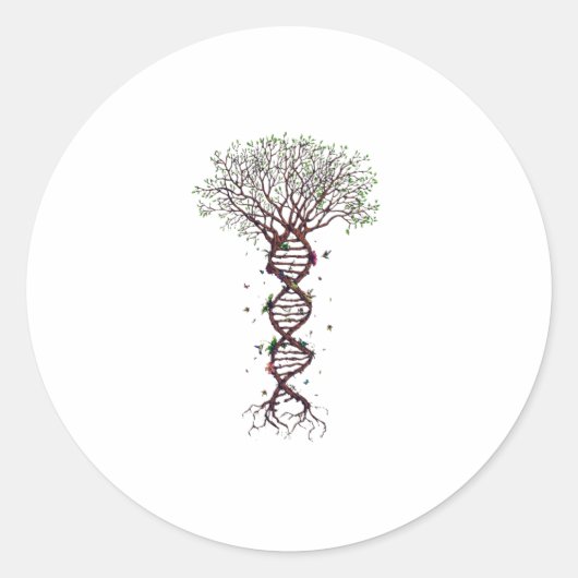 Baum DNA Genetik Biologie Umwelt Runder Aufkleber (Vorderseite)