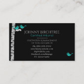 *~* Baum Doctor Birch Trees Arborist Blue Birds Visitenkarte (Rückseite)