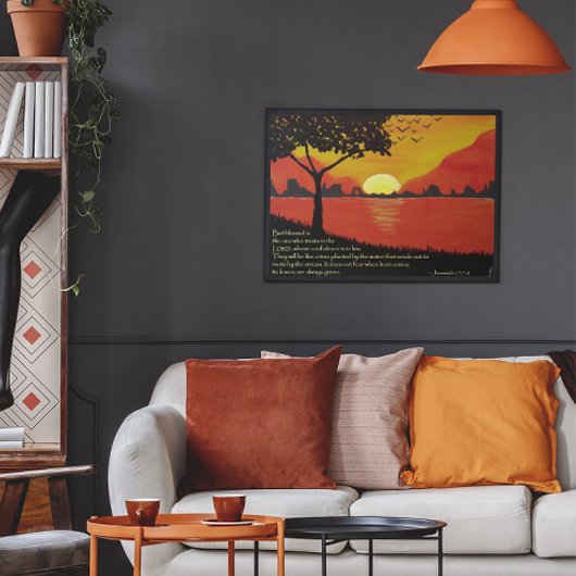 Baum durch das Wasserplakat Poster