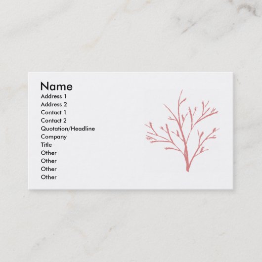 Baum durch Jenny Arder Visitenkarte (Vorderseite)