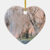 Baum-Eis bedeckte Weide Keramik Ornament (Vorne)