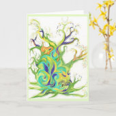 Baum-Energie x 5 Bild Gruß-Karte Karte (Gelbe Blume)