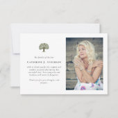 Baum Foto Beileid Beerdigung Gedenkstätte Dankeskarte (Vorderseite)