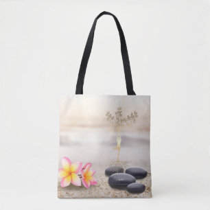 Baum Frauen Silhouette Zen Steine Tasche