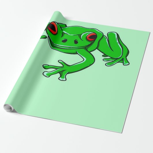 Baum Frog Grüner Amphibienfrosch Wildtierrübe Geschenkpapier (Ungerollt)