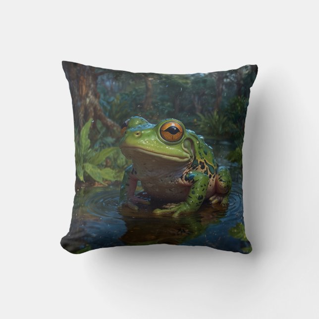 Baum Frog in einer Wildtierwelt-Szene Kissen (Vorderseite)