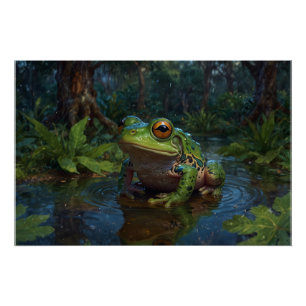 Baum Frog in einer Wildtierwelt-Szene Poster