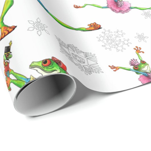 Baum Frog Nutcracker Ballet Geschenkpapier (Rolleneckpunkt)