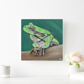 Baum Frog Painting Quadratische Wanduhr (Zuhause)