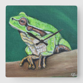 Baum Frog Painting Quadratische Wanduhr (Vorderseite)