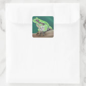 Baum Frog Painting Quadratischer Aufkleber (Tasche)