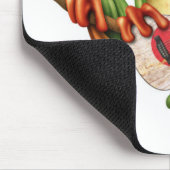 Baum-Frosch, der japanisches Flaggen-Gitarren-Weiß Mousepad (Ecke)