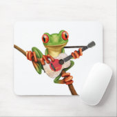 Baum-Frosch, der japanisches Flaggen-Gitarren-Weiß Mousepad (Mit Mouse)