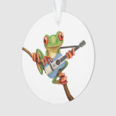 Baum-Frosch, der Nicaraguaflaggen-Gitarren-Weiß Ornament (Vorderseite)