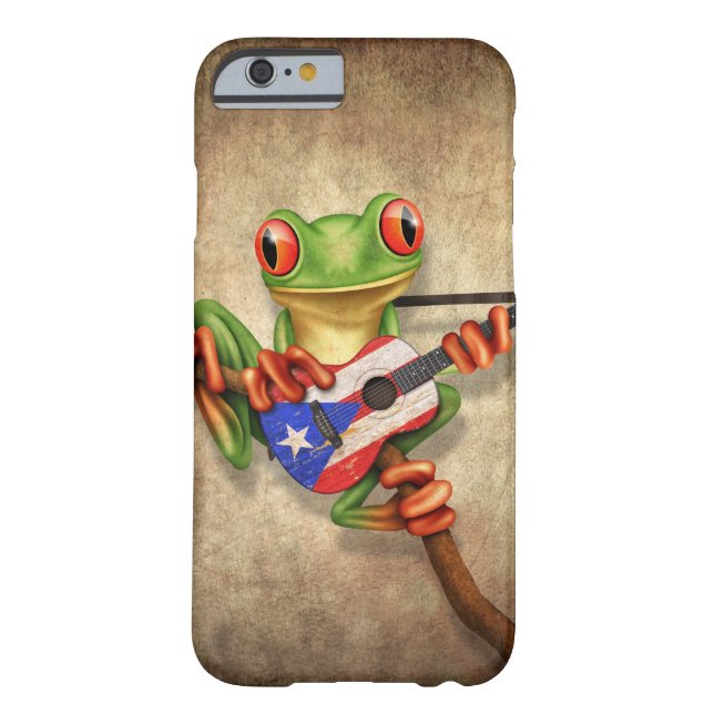 Baum-Frosch, der Puerto- Ricoflaggen-Gitarre Case-Mate iPhone Hülle (Rückseite)