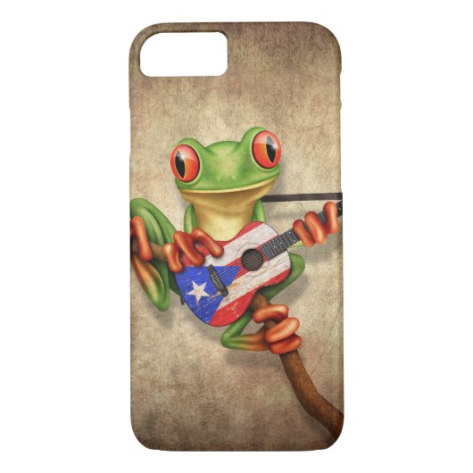 Baum-Frosch, der Puerto- Ricoflaggen-Gitarre Case-Mate iPhone Hülle (Rückseite)