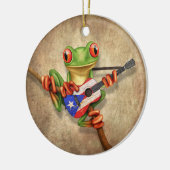 Baum-Frosch, der Puerto- Ricoflaggen-Gitarre Keramikornament (Links)