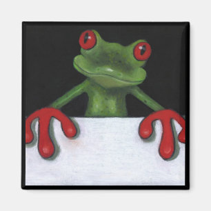BAUM-FROSCH, DER ZEICHEN HÄLT: SIE WÄHLEN MAGNET