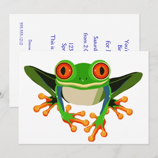 Baum-Frosch Einladung (Vorne/Hinten)