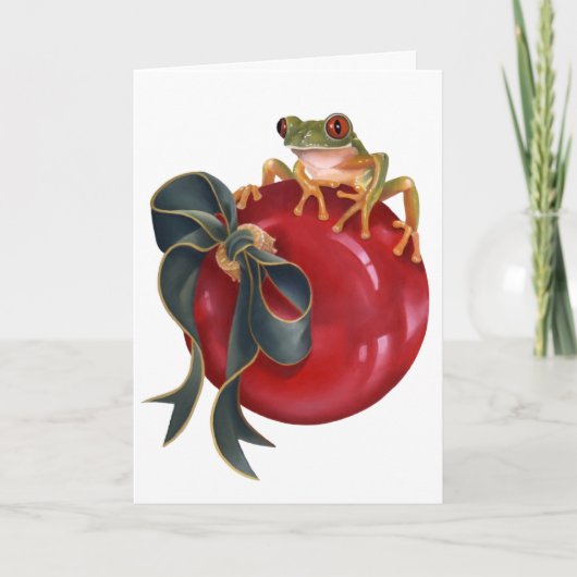 Baum-Frosch-Feiertags-Karte Feiertagskarte (Vorderseite)