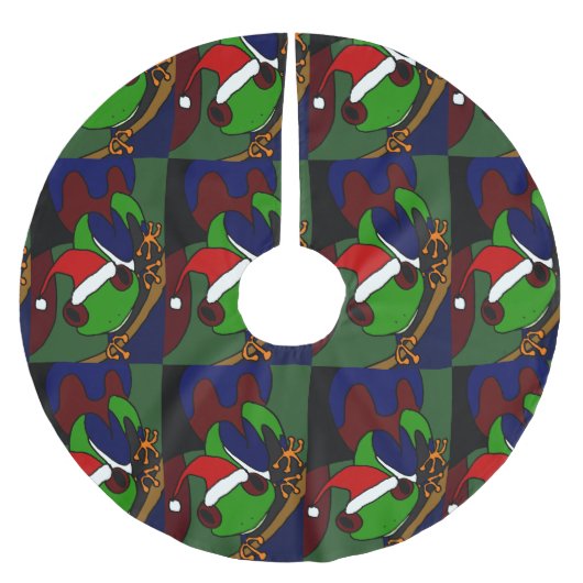 Baum-Frosch im Polyester Weihnachtsbaumdecke (Vorderseite)