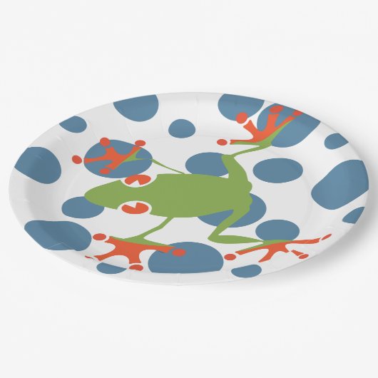 Baum-Frosch Pappteller (Schrägansicht)