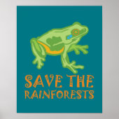 Baum-Frosch rett-the-Regenwald Poster (Vorne)