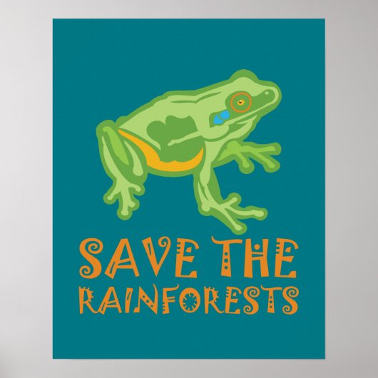Baum-Frosch rett-the-Regenwald Poster (Vorne)