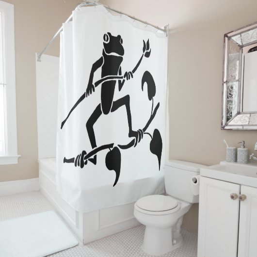 Baum-Frosch-Silhouette Duschvorhang (Beispiel)